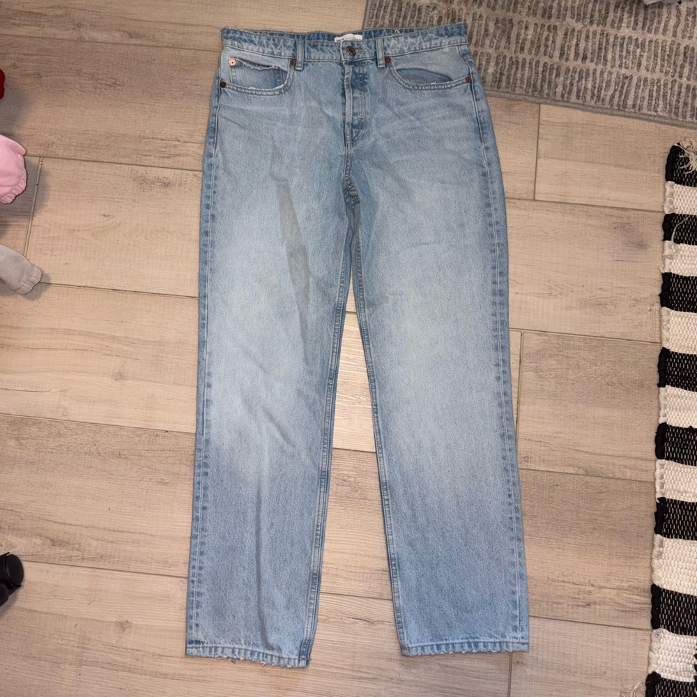 Zara Straight Leg Light Wash Jeans